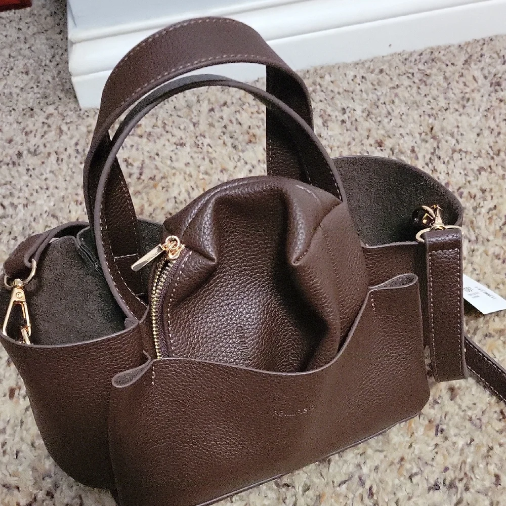 Remi & Reid. NWT Chic Brown Mini Tote Bag Set - Picture 4 of 6